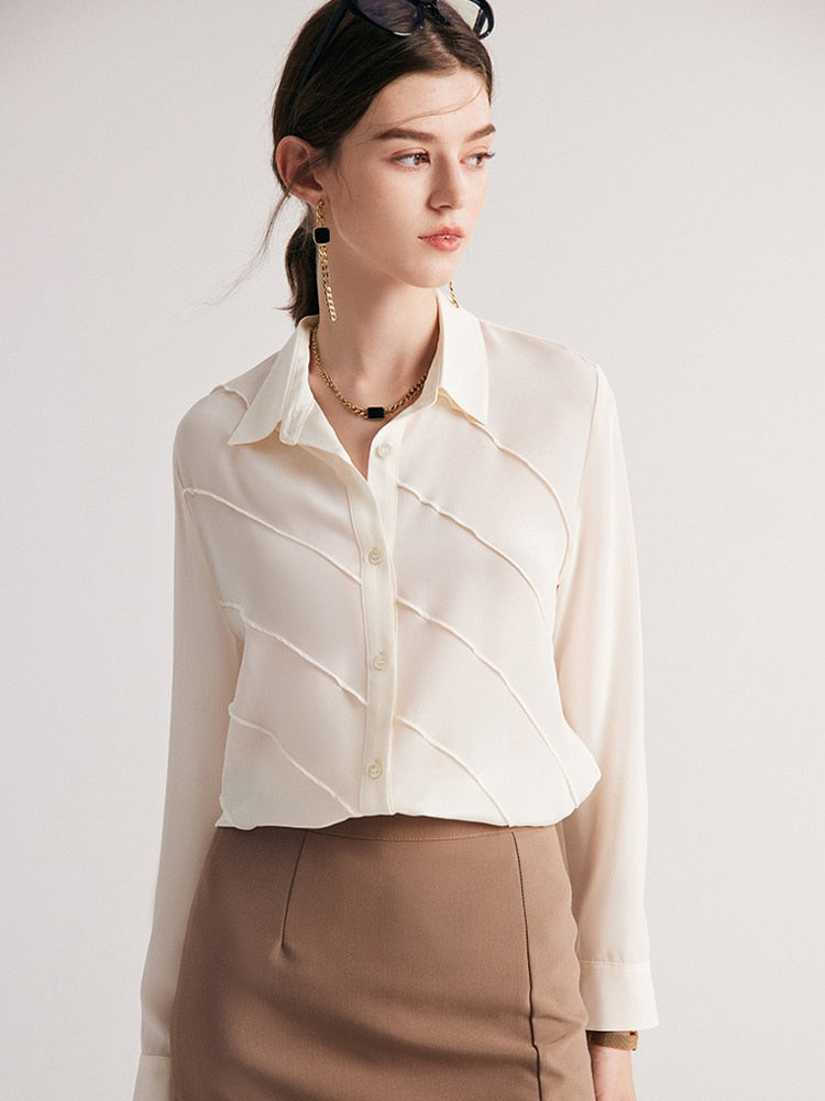 100% Pure Mulberry Chic Waved Shirt