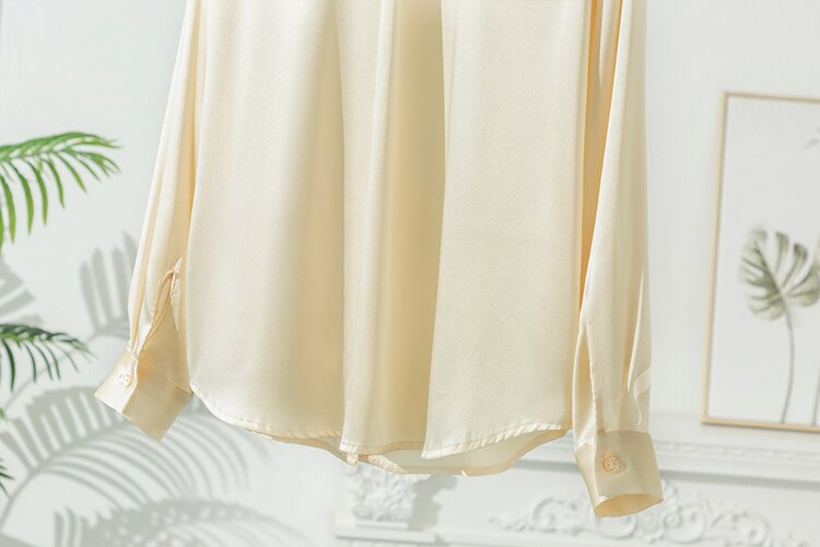 Pure Mulberry Silk Round Collar Women's Shirt