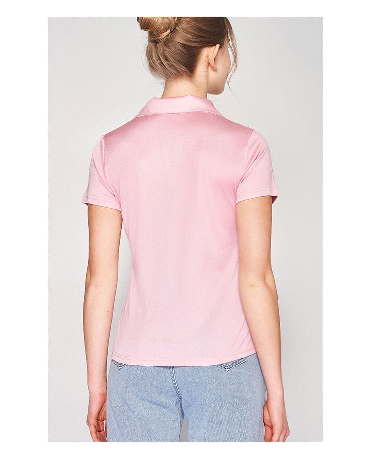 Pure Mulberry Silk Blend Chic Women's Polo Shirt