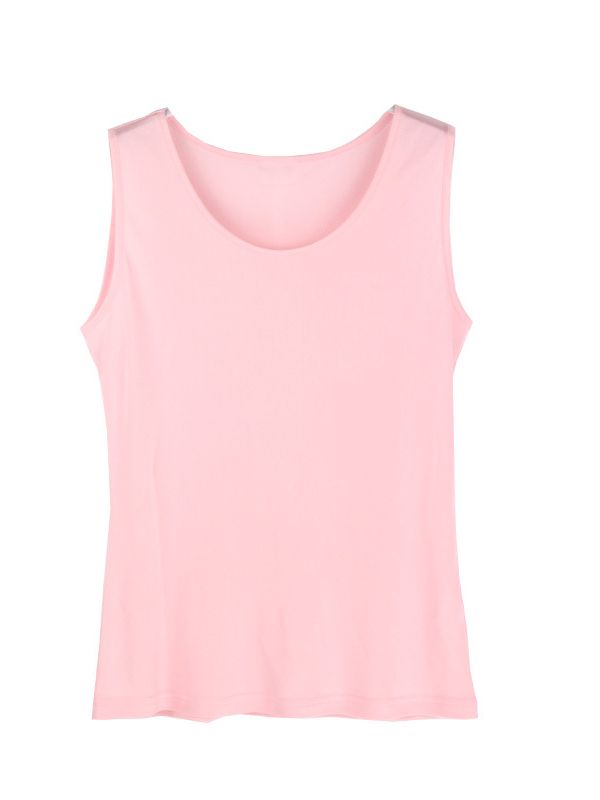 Natural Mulberry Silk Blend Sleeveless Tank Top