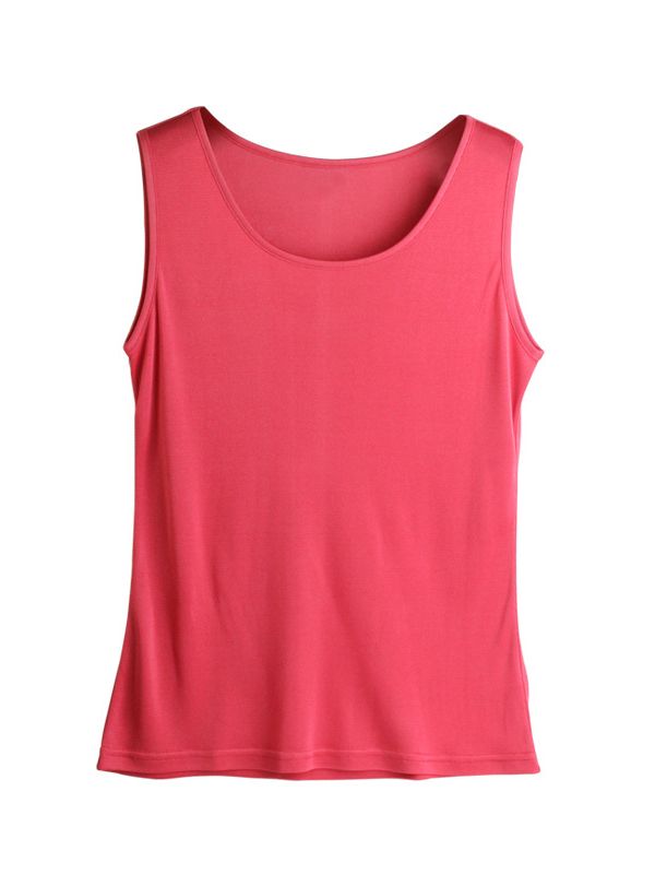 Natural Mulberry Silk Blend Sleeveless Tank Top