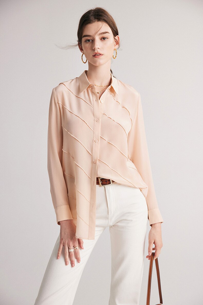 100% Pure Mulberry Chic Waved Shirt