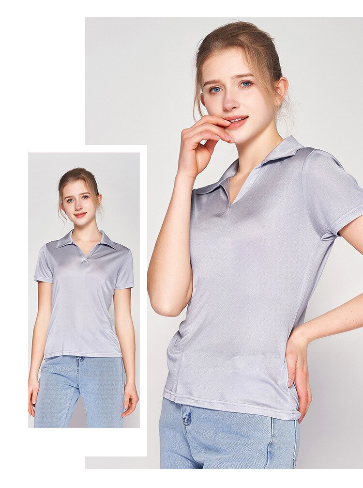 Pure Mulberry Silk Blend Chic Women's Polo Shirt