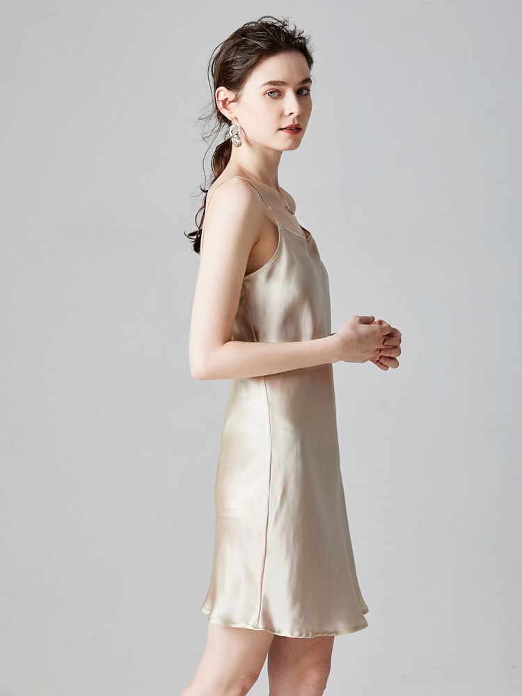 19mm Pure Mulberry Silk Chic Slip Dress