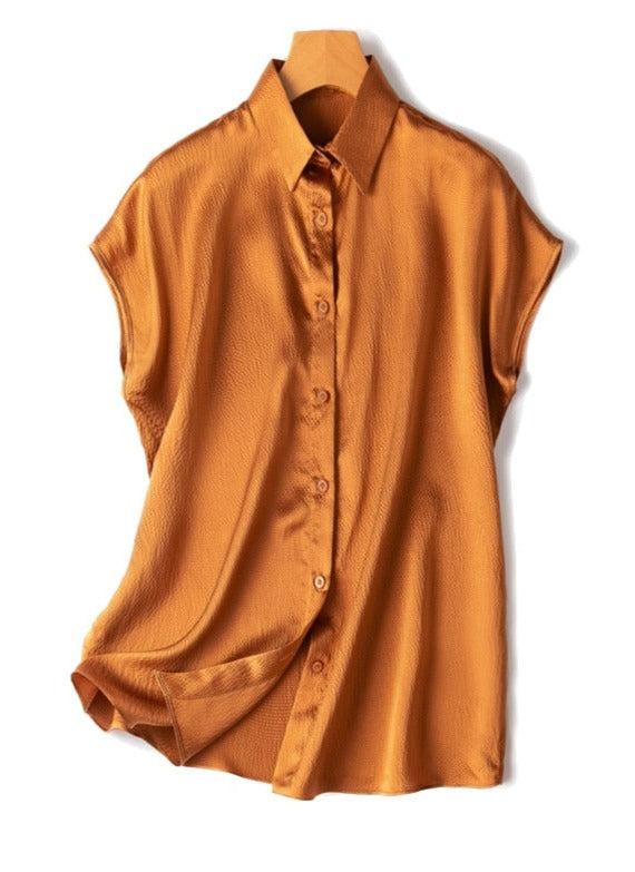 100% Mulberry Silk Batwing Chic Women's Shirt