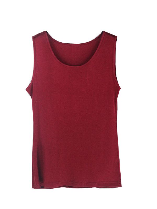 Natural Mulberry Silk Blend Sleeveless Tank Top