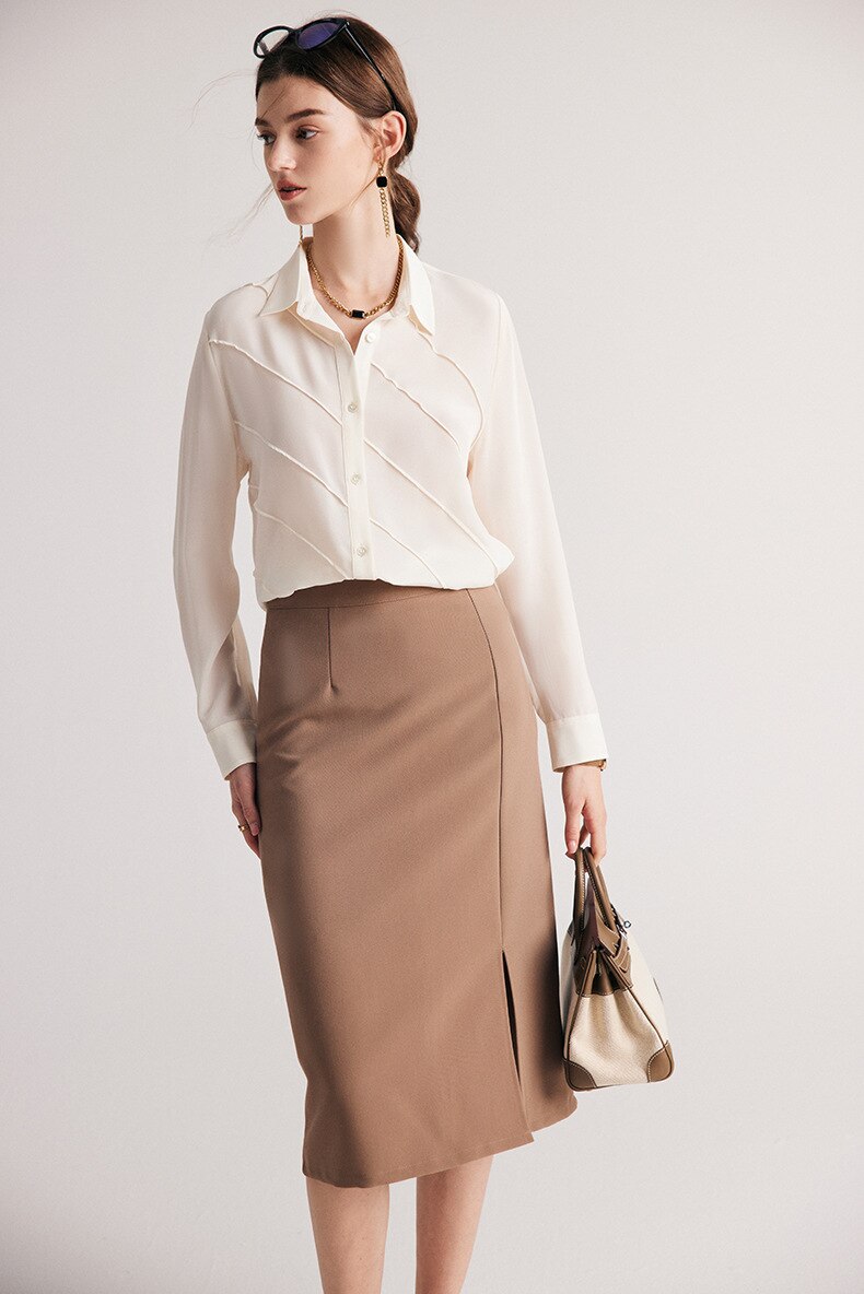 100% Pure Mulberry Chic Waved Shirt