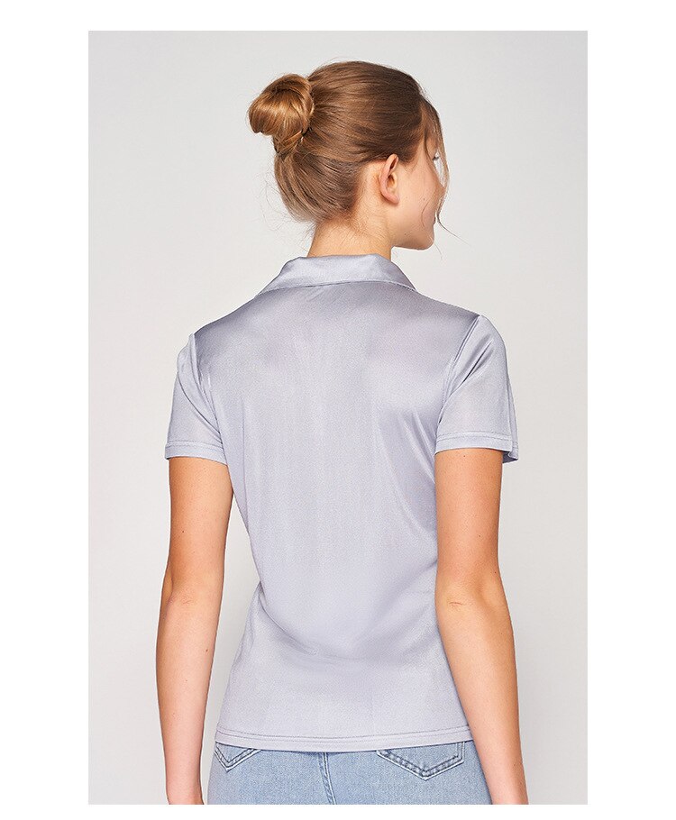 Pure Mulberry Silk Blend Chic Women's Polo Shirt