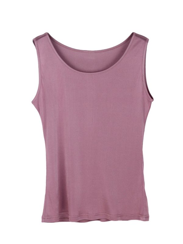 Natural Mulberry Silk Blend Sleeveless Tank Top