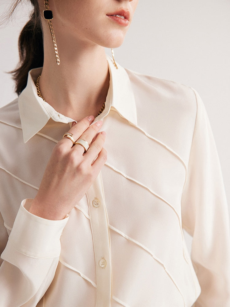 100% Pure Mulberry Chic Waved Shirt