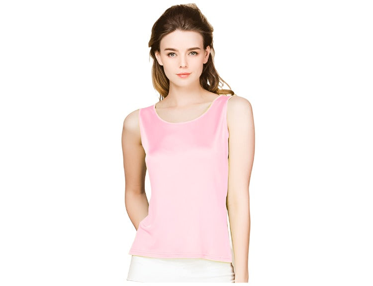 Natural Mulberry Silk Blend Sleeveless Tank Top