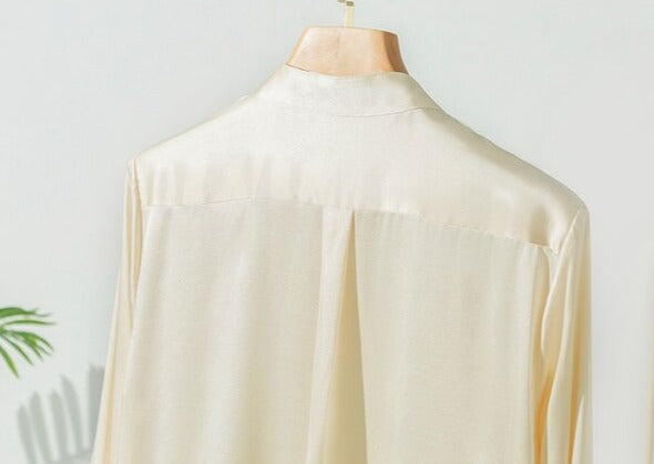 Pure Mulberry Silk Round Collar Women's Shirt