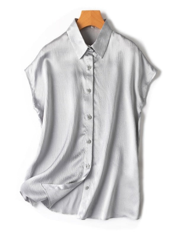 100% Mulberry Silk Batwing Chic Women's Shirt