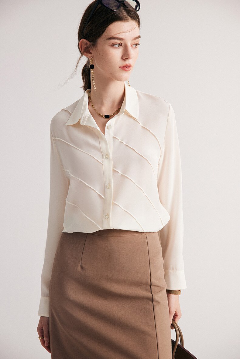 100% Pure Mulberry Chic Waved Shirt