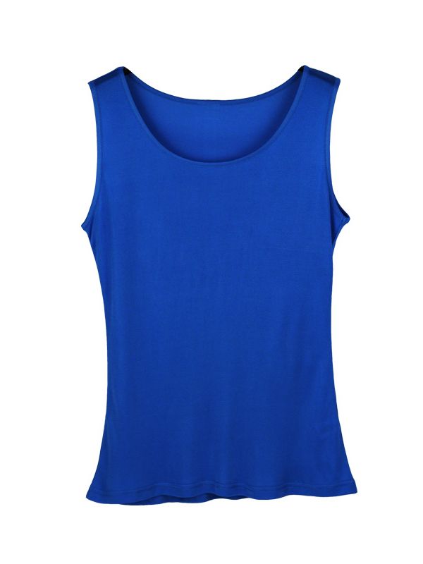 Natural Mulberry Silk Blend Sleeveless Tank Top
