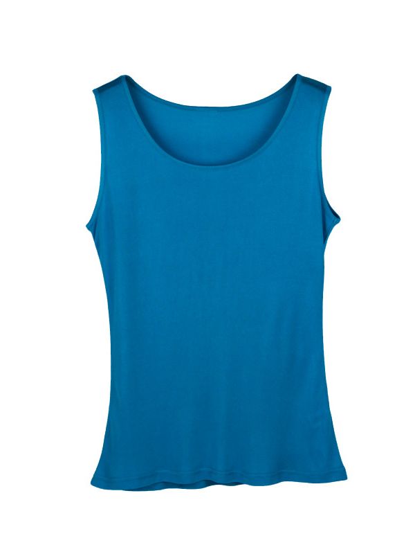 Natural Mulberry Silk Blend Sleeveless Tank Top