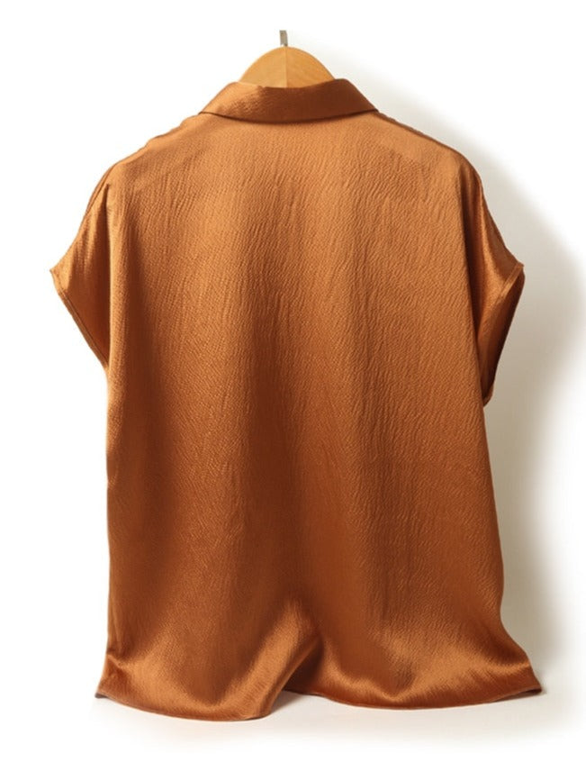 100% Mulberry Silk Batwing Chic Women's Shirt