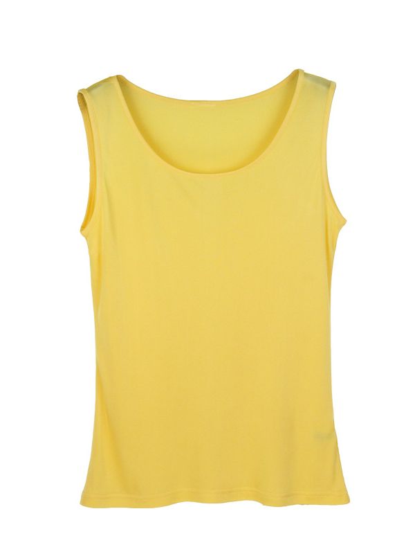 Natural Mulberry Silk Blend Sleeveless Tank Top