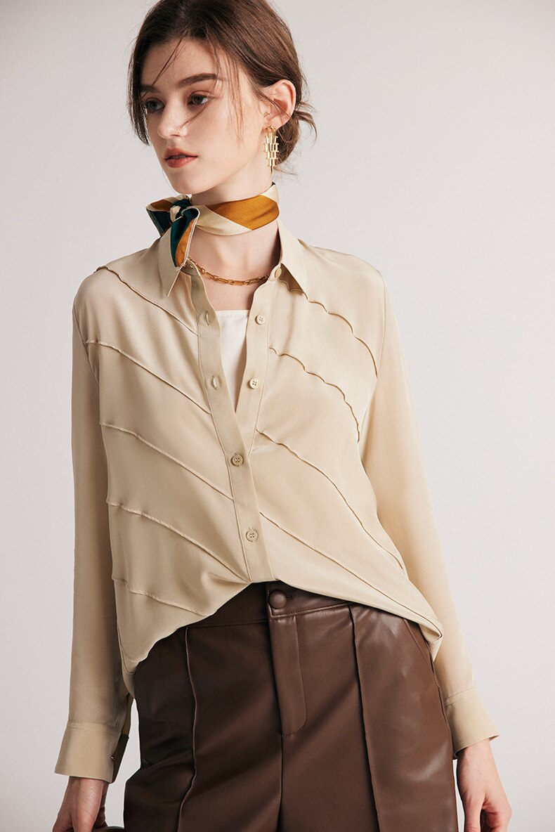 100% Pure Mulberry Chic Waved Shirt
