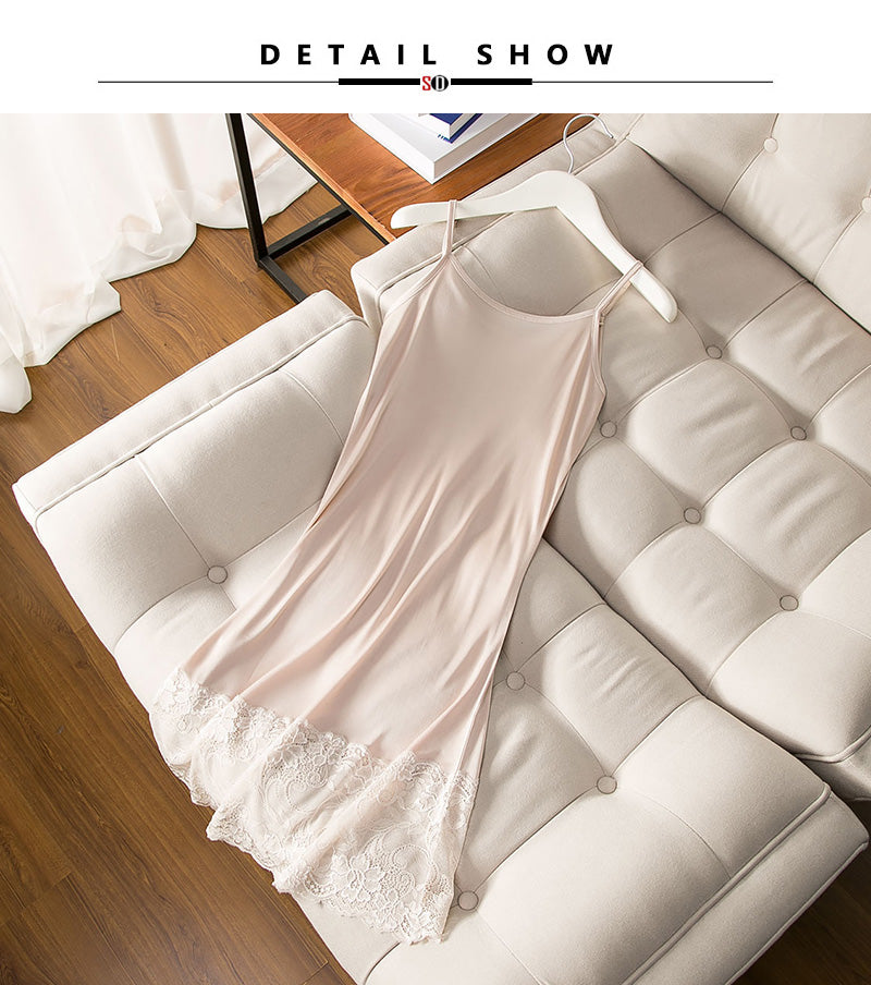 Mulberry Silk Blend Lace Slip Dress