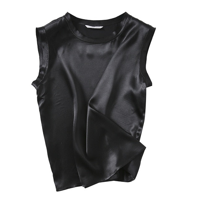 Premium 100% Mulberry Silk Cap Sleeves Top
