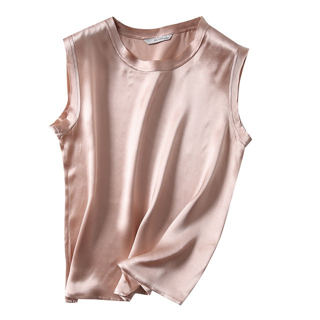 Premium 100% Mulberry Silk Cap Sleeves Top
