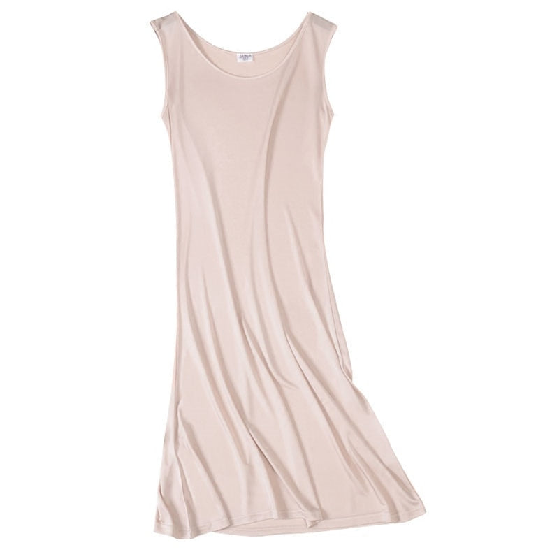 100% Pure Soft Mulberry Silk Elegant Midi Dress