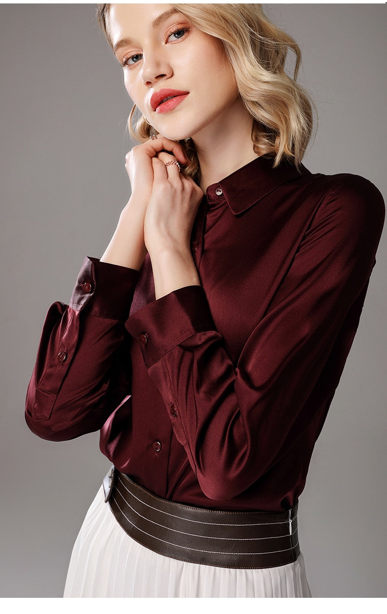 19 Momme Mulberry Silk Chic Women's Shirts