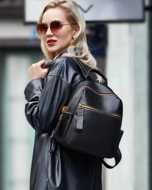 Genuine Leather Soft Women Vintage Backpack