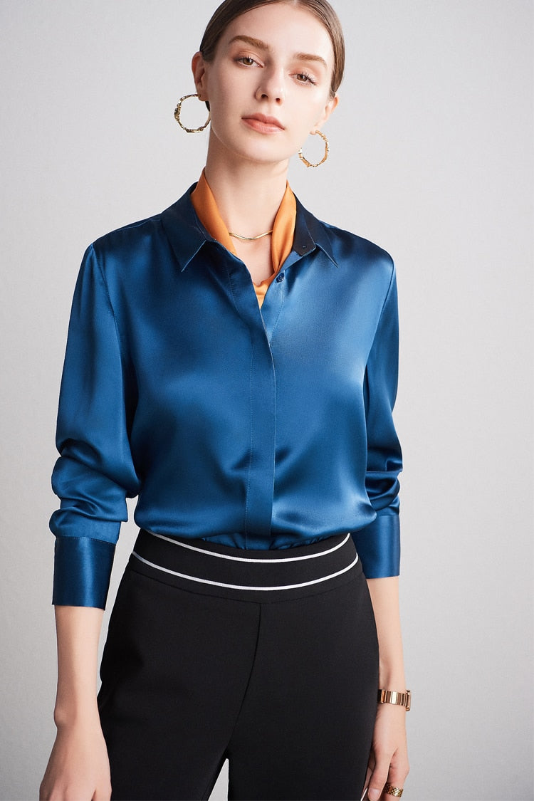 Pure Mulberry Silk Chic Blouse Shirt