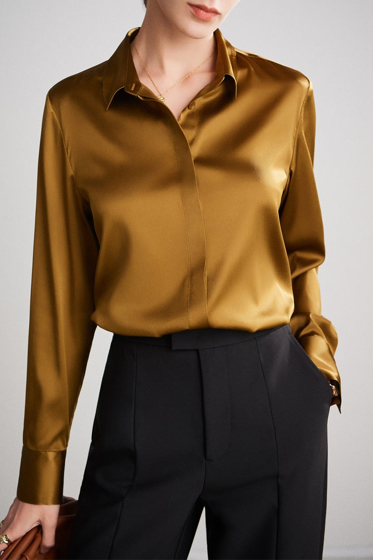 Pure Mulberry Silk Chic Blouse Shirt