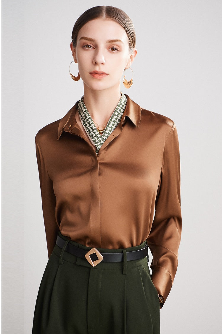 Pure Mulberry Silk Chic Blouse Shirt
