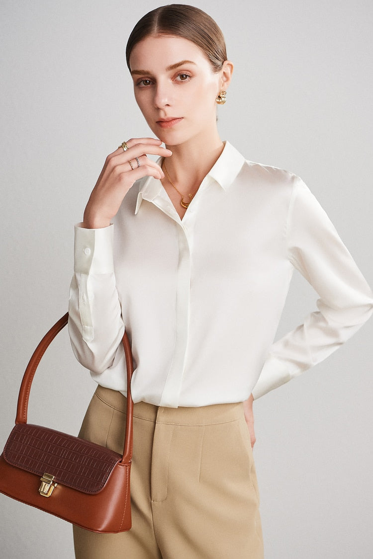 Pure Mulberry Silk Chic Blouse Shirt