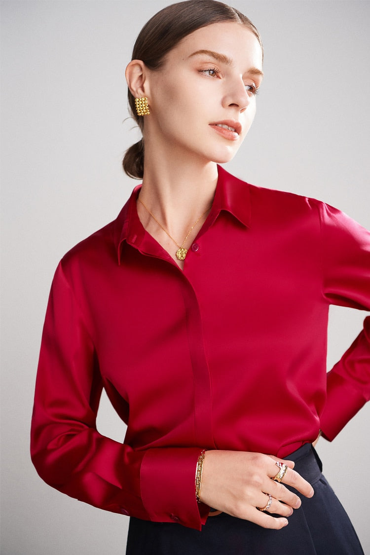 Pure Mulberry Silk Chic Blouse Shirt