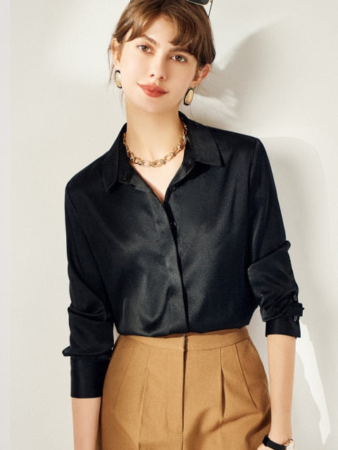 Pure Mulberry Silk Chic Blouse Shirt