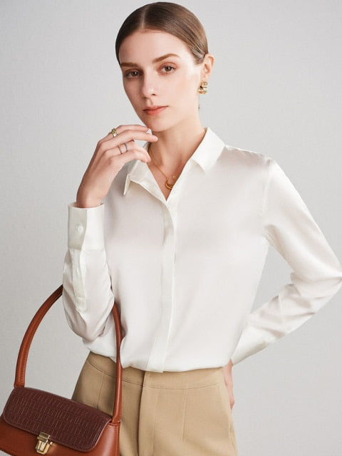 Pure Mulberry Silk Chic Blouse Shirt