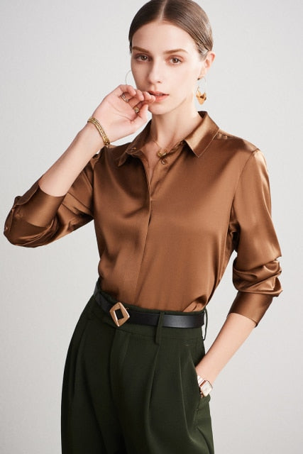 Pure Mulberry Silk Chic Blouse Shirt