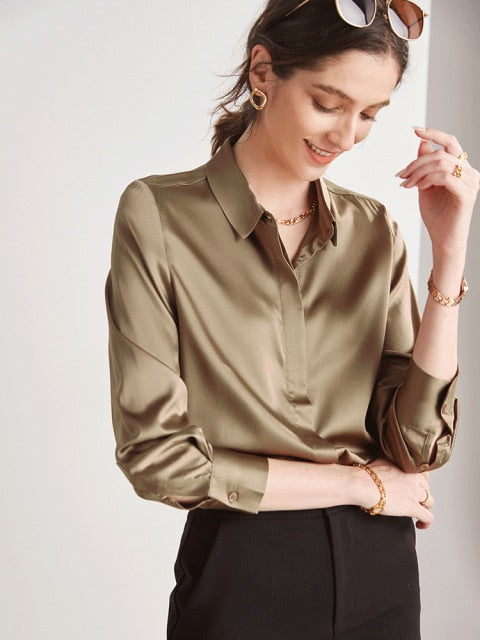 Pure Mulberry Silk Chic Blouse Shirt