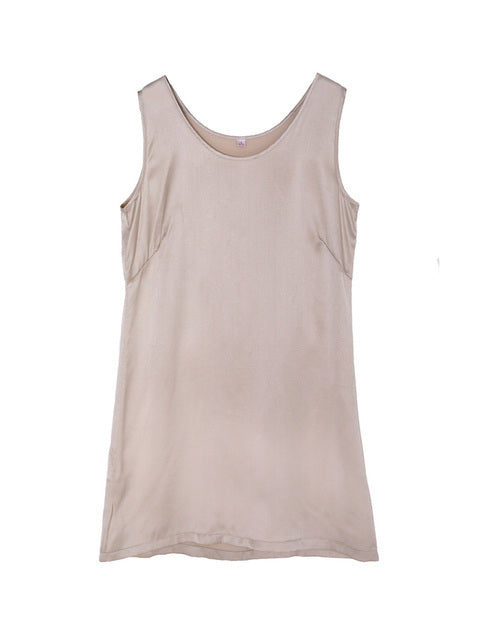 100% Pure Mulberry Silk Sleeveless Mini Tank Top Dress