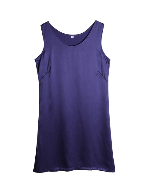 100% Pure Mulberry Silk Sleeveless Mini Tank Top Dress