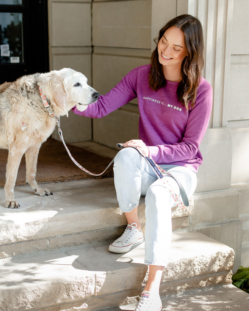 Women's My Dog Crew Sweatshirt, Plum-2