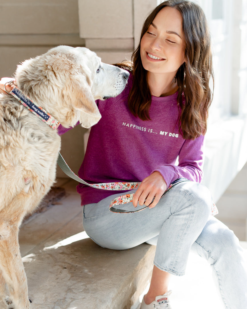 Women's My Dog Crew Sweatshirt, Plum-1