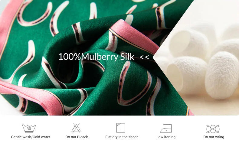 100% Premium Mulberry Silk Two-ayers Reversible Chic Scarves