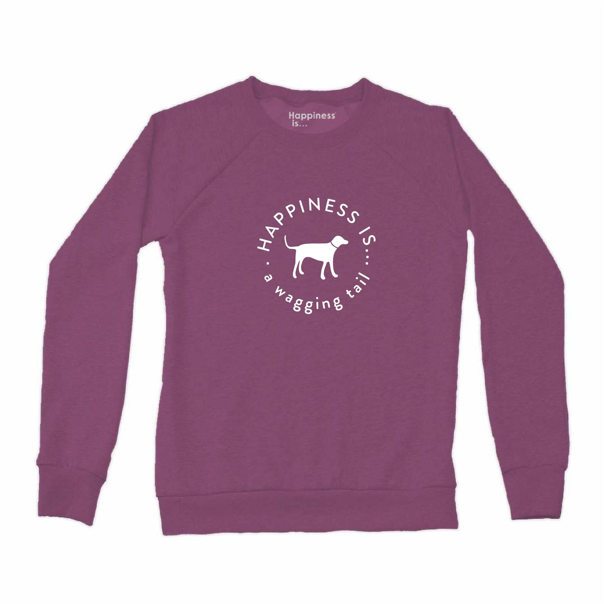 Women's Wagging Tail Crew Sweatshirt, Plum-0