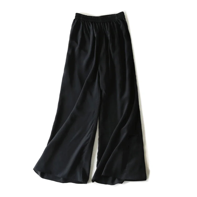100% Mulberry Silk Wide Leg Women's Pants