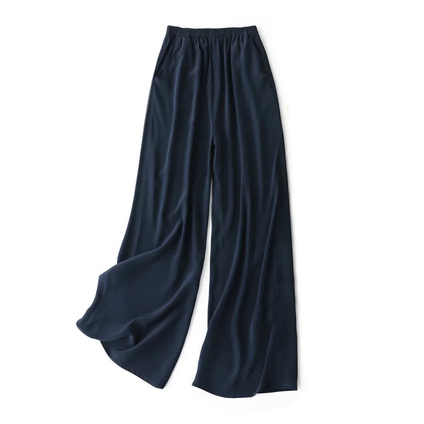 100% Mulberry Silk Wide Leg Women's Pants