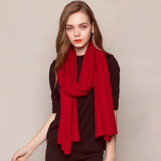Premium Silk-Cashmere Textured Fall and Winter Scarf/Shawl