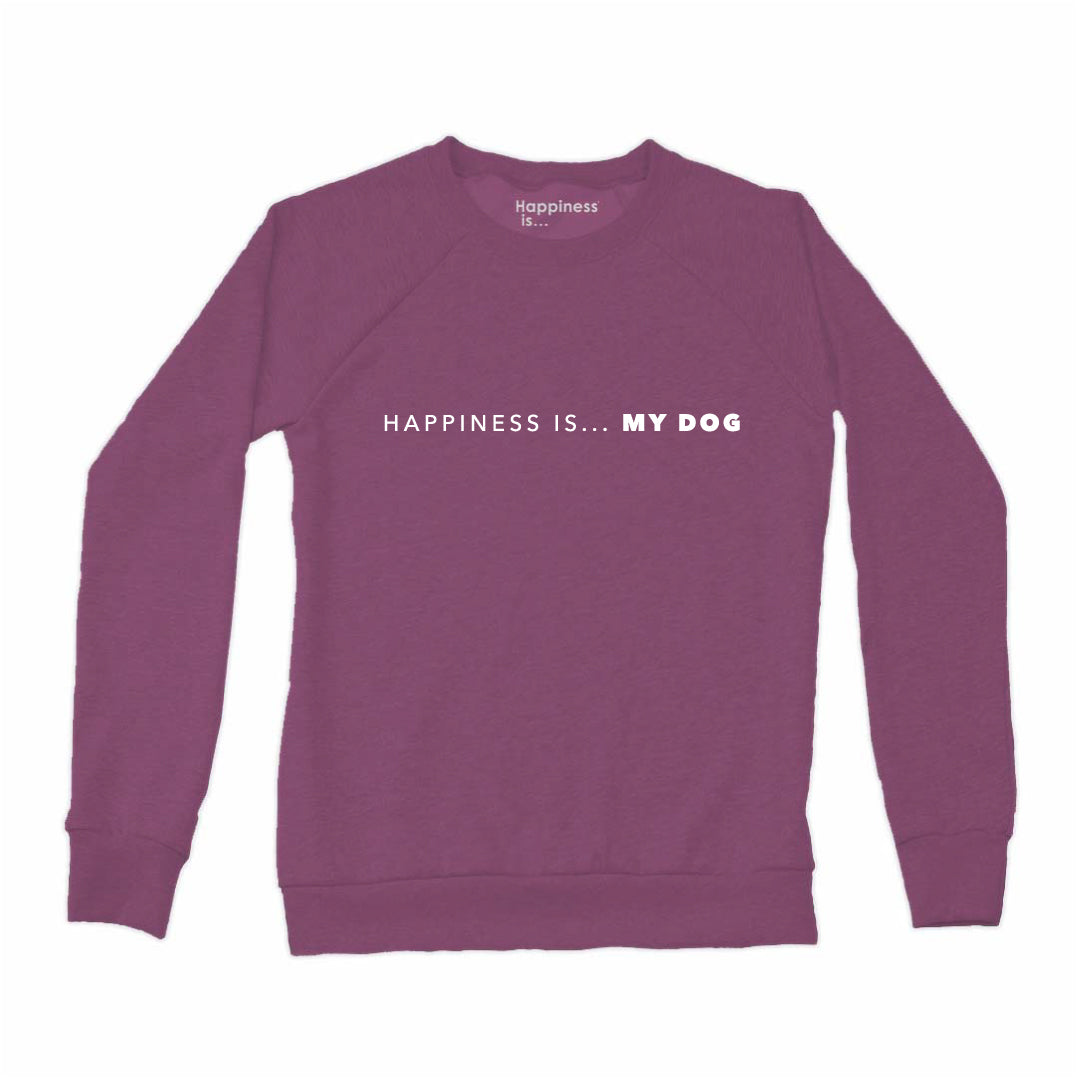Women's My Dog Crew Sweatshirt, Plum-0