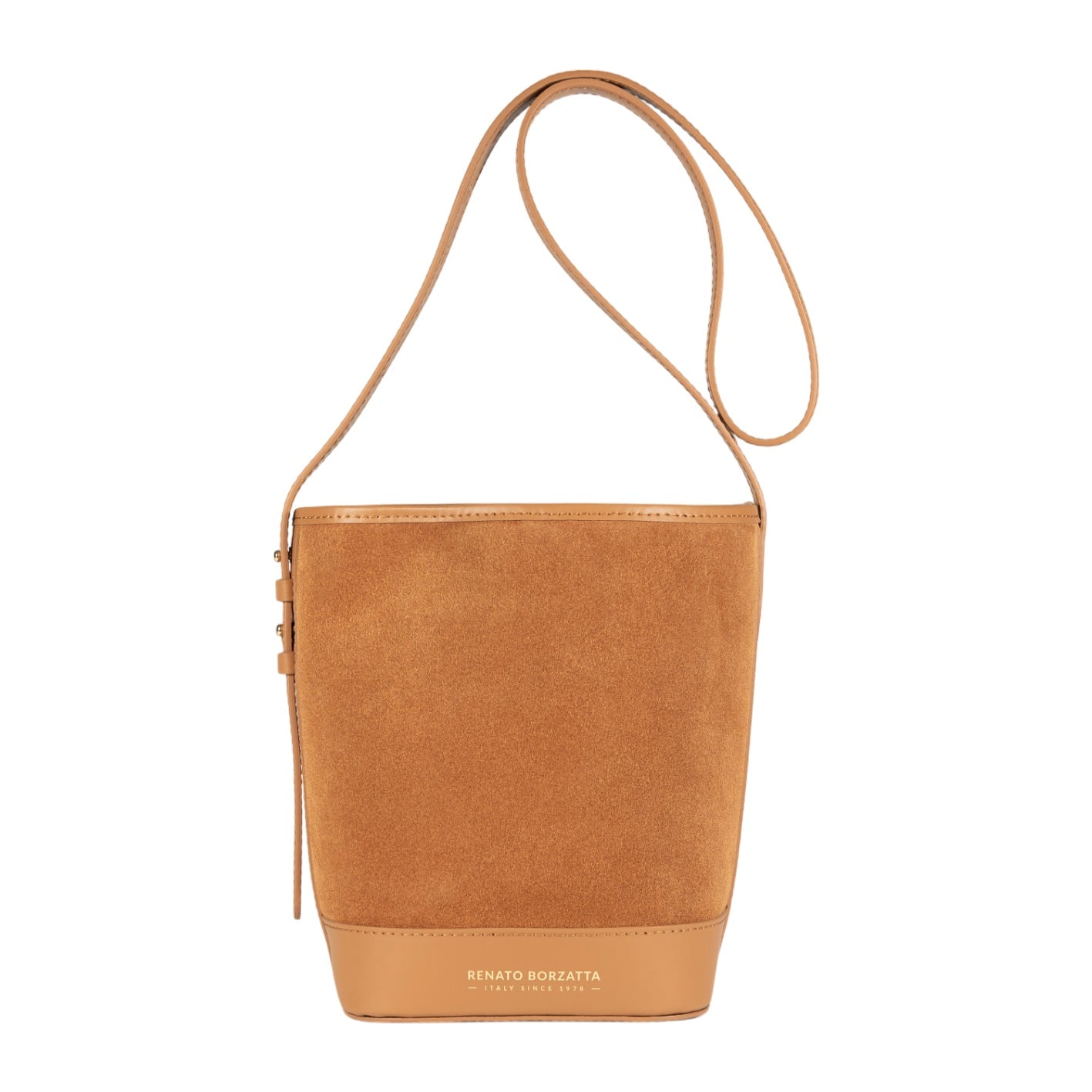 RB1031CQ  | Made in Italy BRENDA Women's Bucket Bag in Genuine Leather - Tan