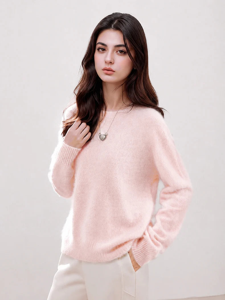 Premium Wool-Cashmere-Silk Knitted Women's Sweater